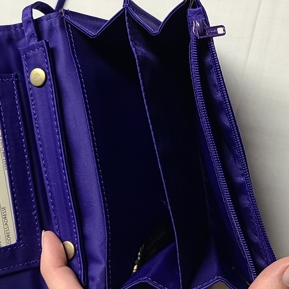 Liz Claiborne Wallet Removable Skinny Strap Purse Purple - Picture 3 of 7